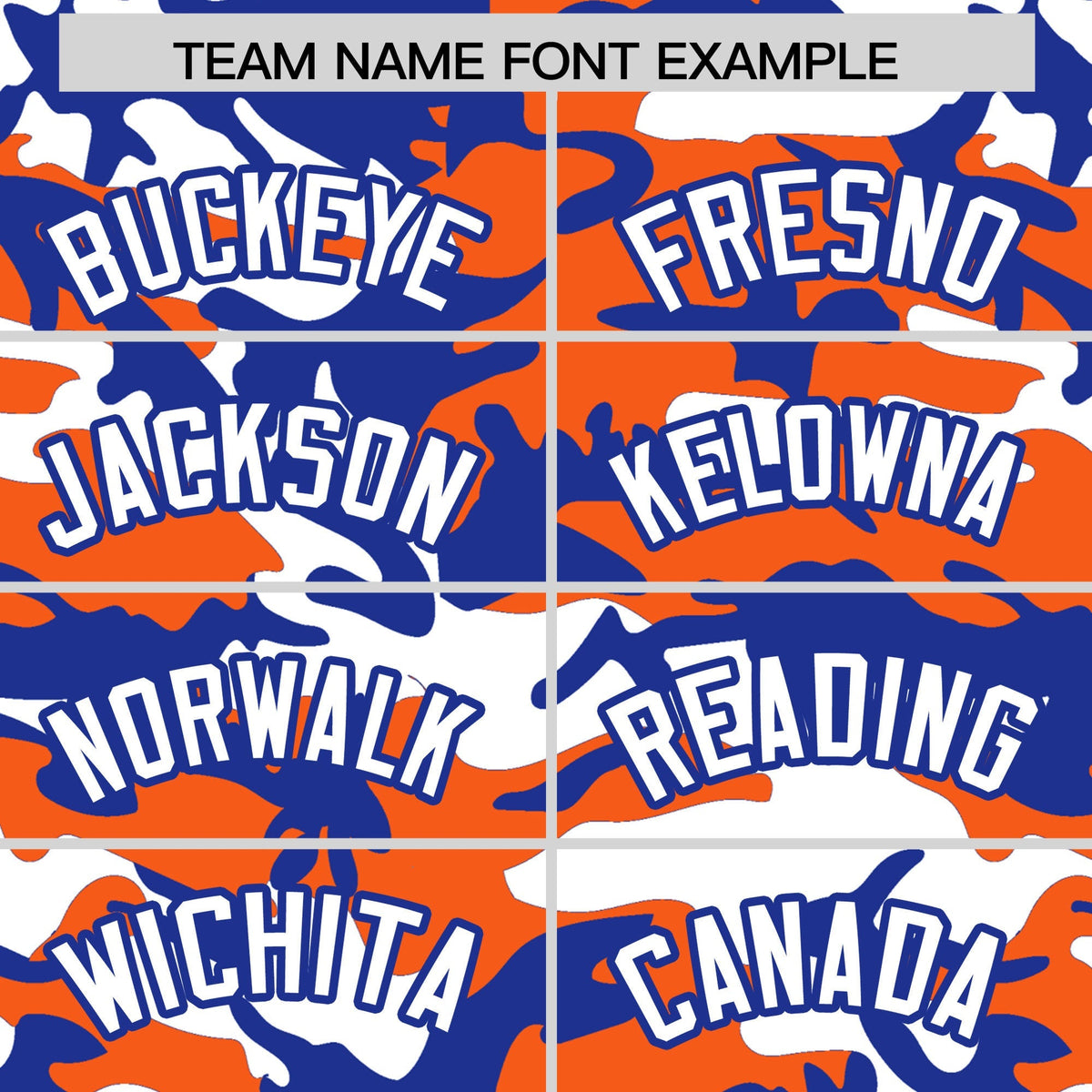 Custom Orange Royal Blue White Camo Gradient Fashion Baseball Jersey | Perfect for Training,Sublimation Printed &amp; Stitched,Add Name and Numbern,Perfect for Teams | KXKSHOP