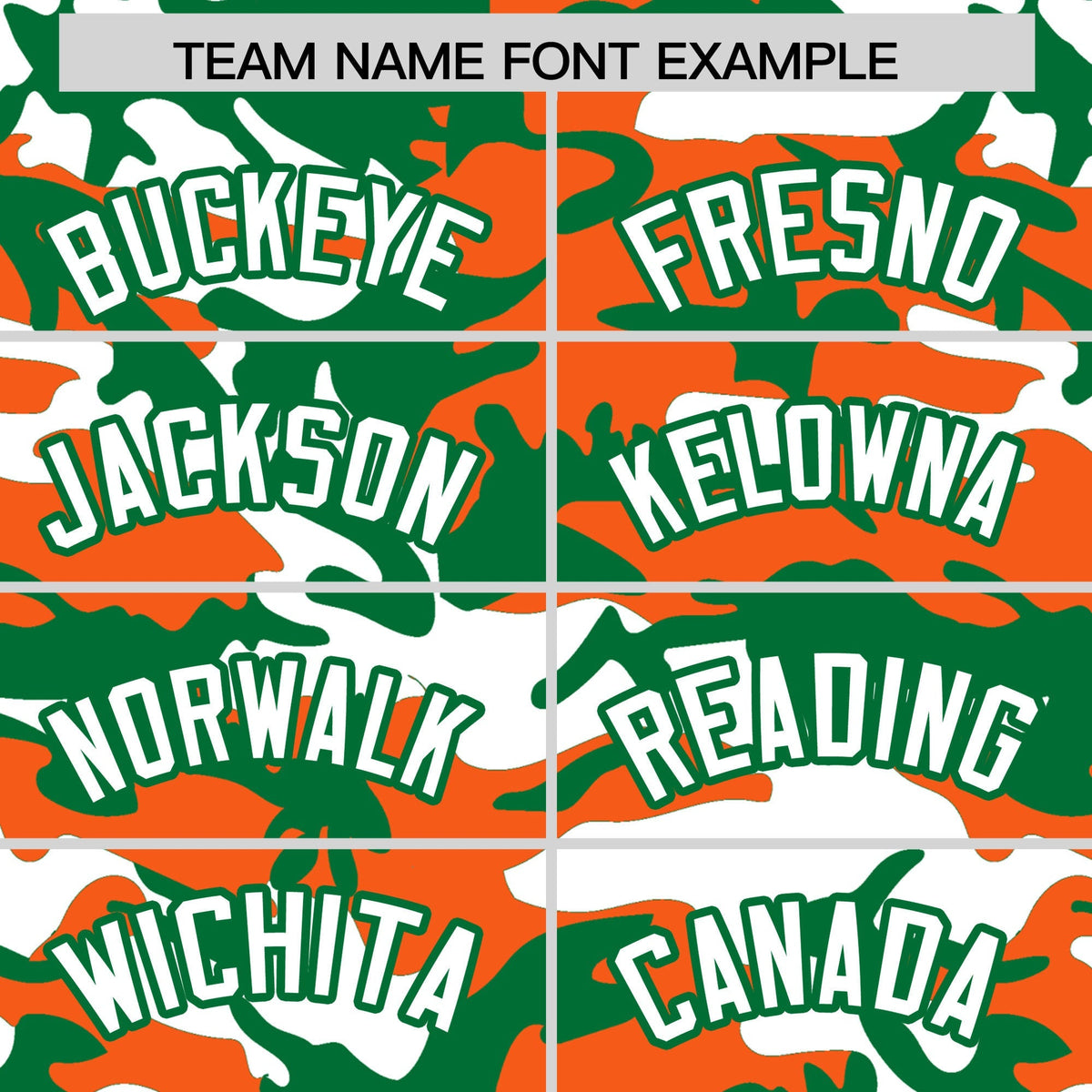 Custom Orange Kelly Green White Camo Gradient Fashion Baseball Jersey | Perfect for Training,Sublimation Printed &amp; Stitched,Add Name and Numbern,Perfect for Teams | KXKSHOP