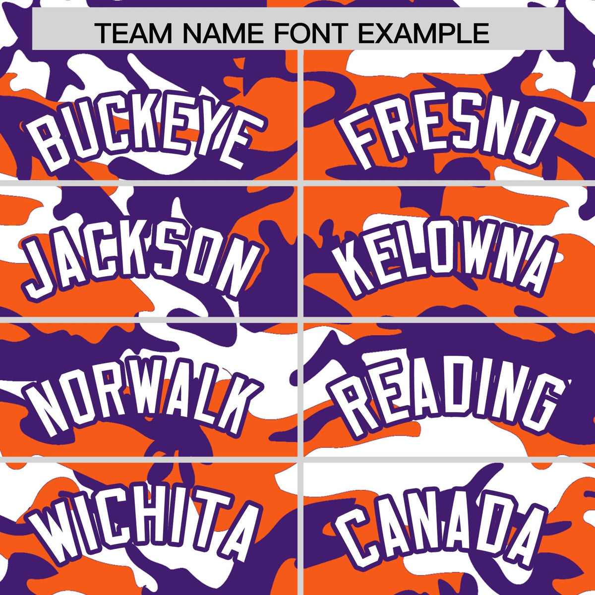 Custom Orange Purple White Camo Gradient Fashion Baseball Jersey | Perfect for Training,Sublimation Printed & Stitched,Add Name and Numbern,Perfect for Teams | KXKSHOP