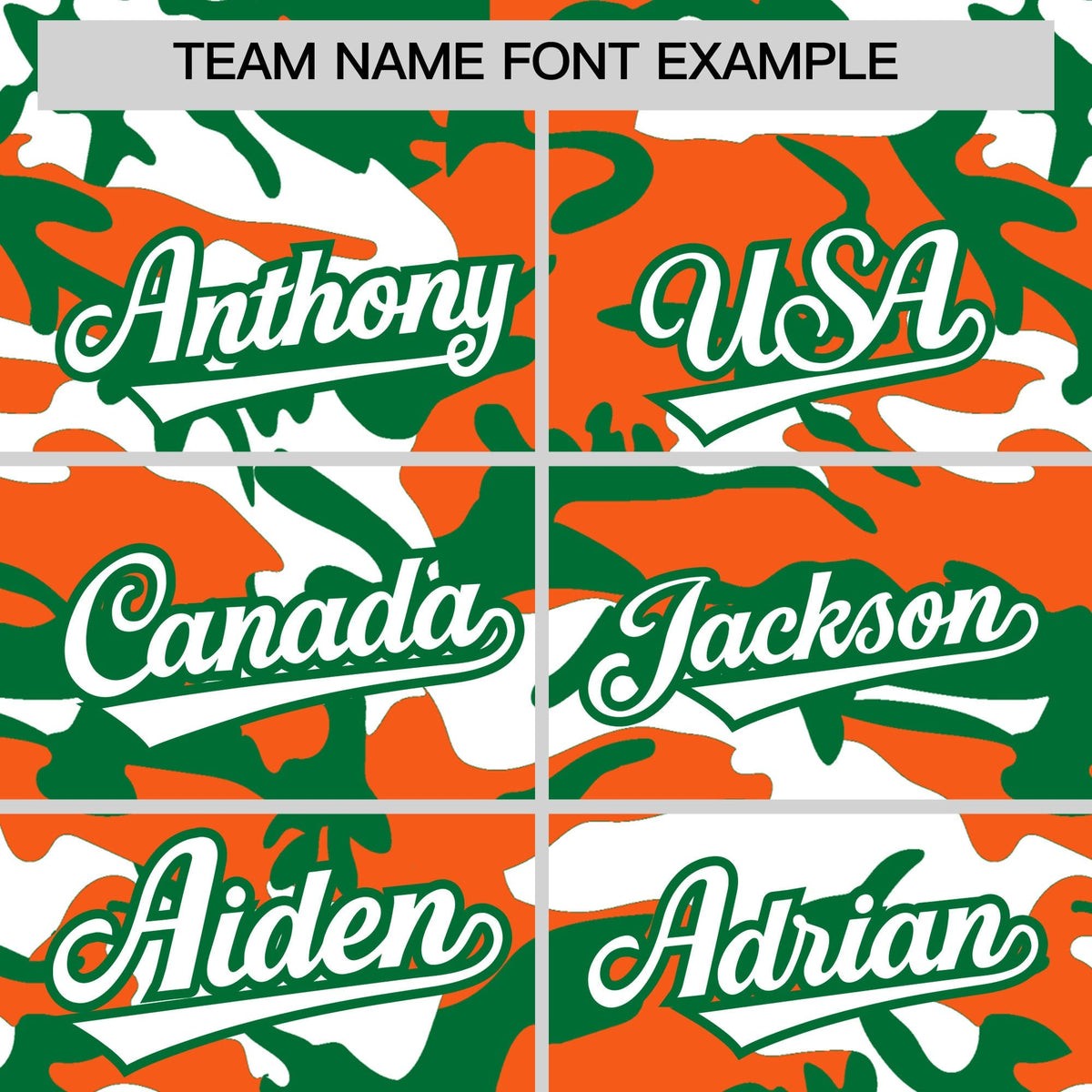 Custom Orange Kelly Green White Camo Gradient Fashion Baseball Jersey | Perfect for Training,Sublimation Printed &amp; Stitched,Add Name and Numbern,Perfect for Teams | KXKSHOP