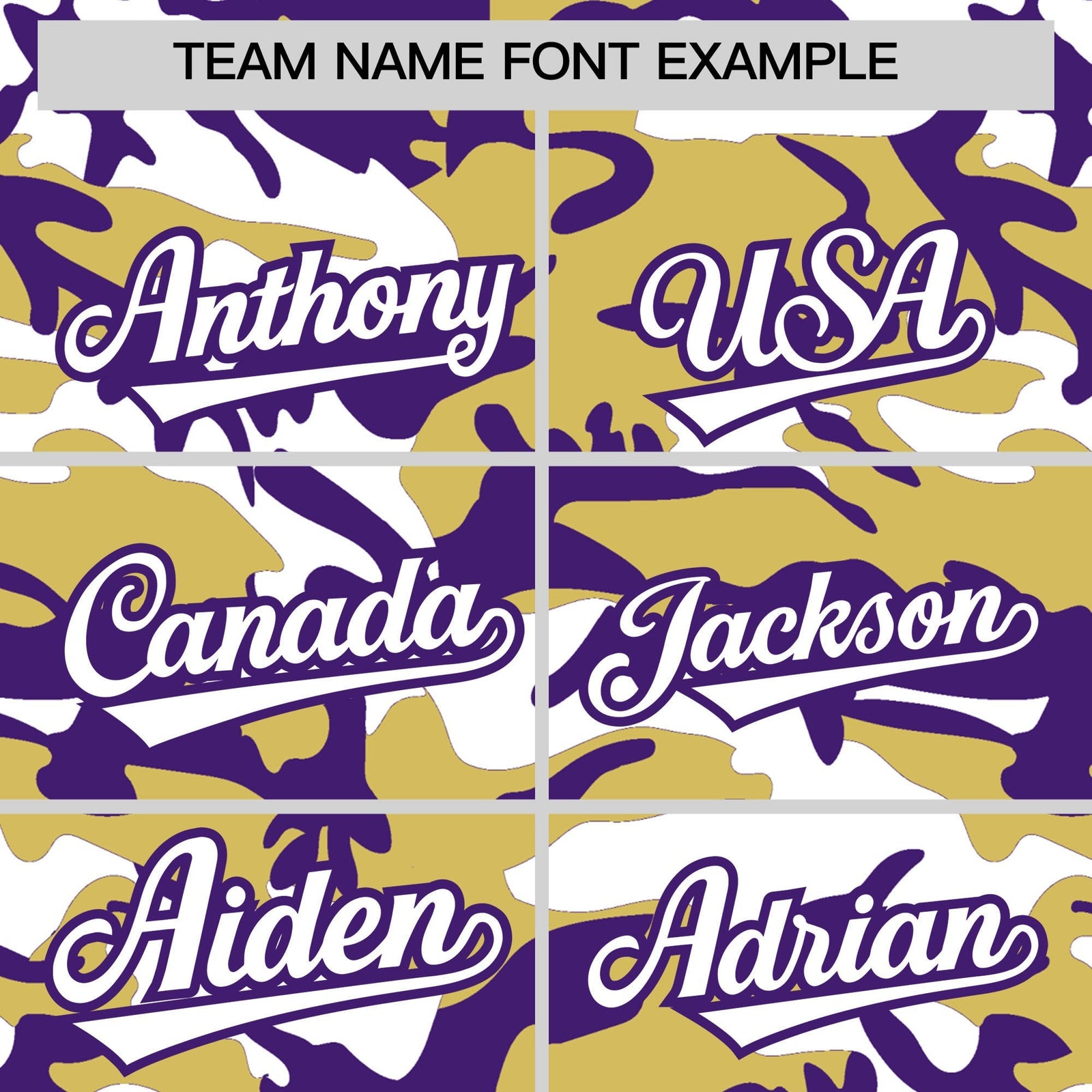 Custom Old Gold Purple White Camo Gradient Fashion Baseball Jersey | Perfect for Training,Sublimation Printed & Stitched,Add Name and Numbern,Perfect for Teams | KXKSHOP
