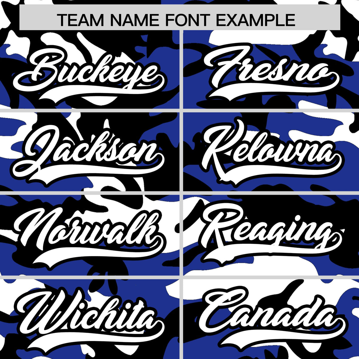 Custom Royal Blue Black White Camo Gradient Fashion Baseball Jersey | Perfect for Training,Sublimation Printed &amp; Stitched,Add Name and Numbern,Perfect for Teams | KXKSHOP