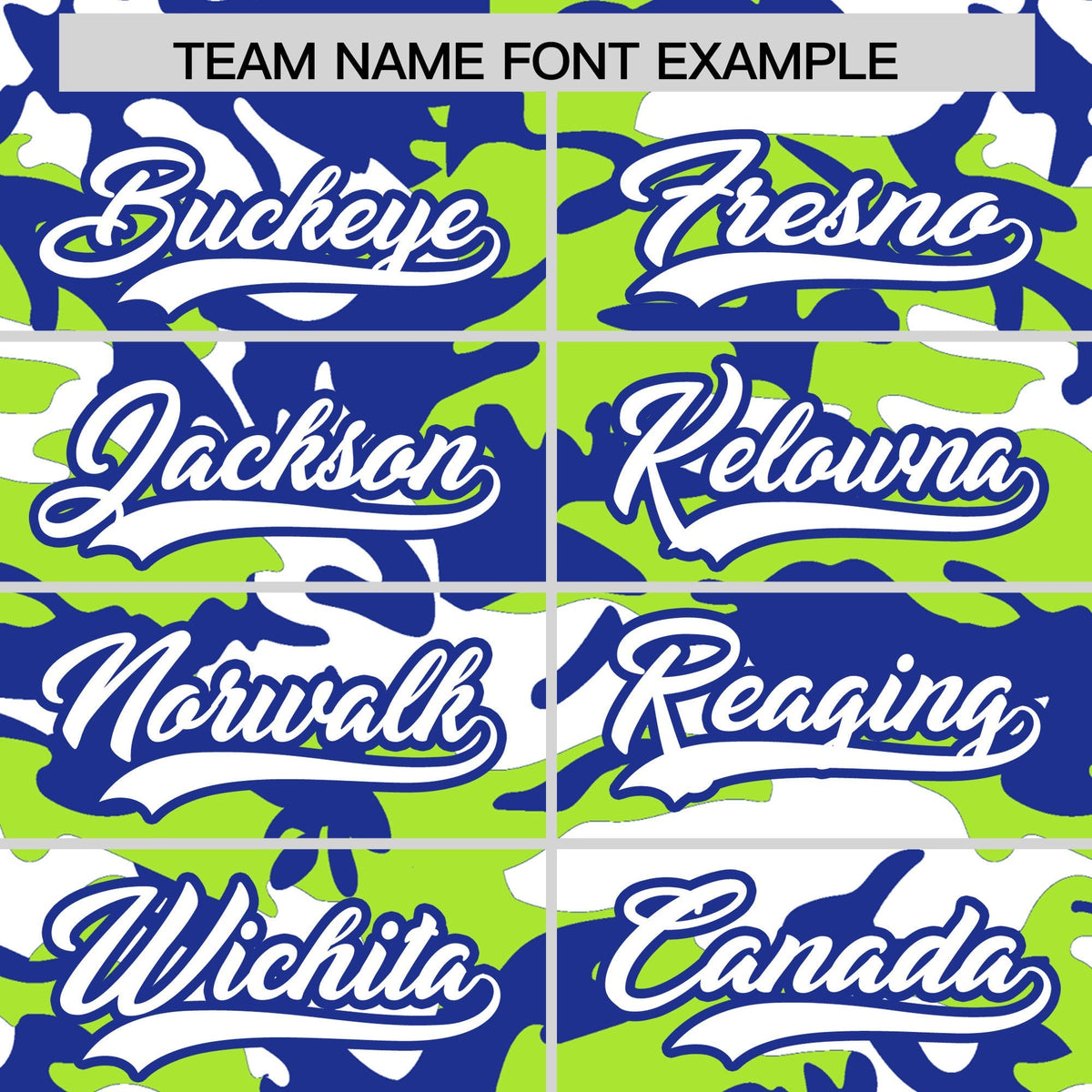 Custom Neon Green Royal Blue White Camo Gradient Fashion Baseball Jersey | Perfect for Training,Sublimation Printed &amp; Stitched,Add Name and Numbern,Perfect for Teams | KXKSHOP
