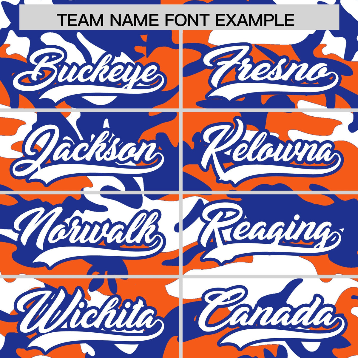 Custom Orange Royal Blue White Camo Gradient Fashion Baseball Jersey | Perfect for Training,Sublimation Printed &amp; Stitched,Add Name and Numbern,Perfect for Teams | KXKSHOP