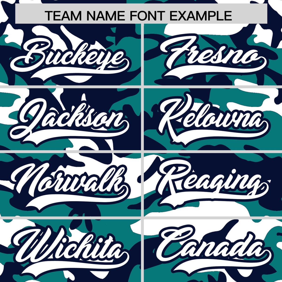 Custom Teal Navy White Camo Gradient Fashion Baseball Jersey | Perfect for Training,Sublimation Printed &amp; Stitched,Add Name and Numbern,Perfect for Teams | KXKSHOP