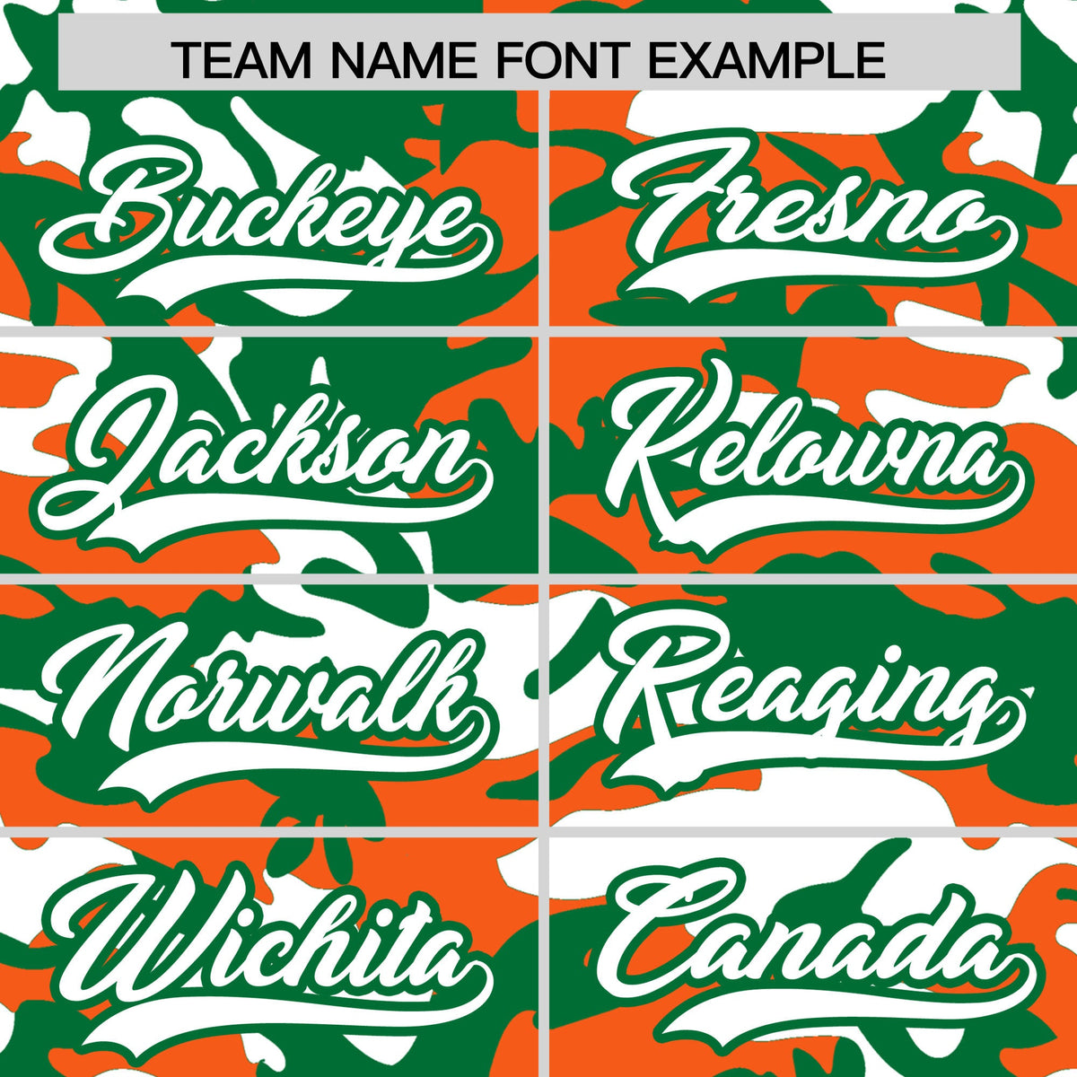 Custom Orange Kelly Green White Camo Gradient Fashion Baseball Jersey | Perfect for Training,Sublimation Printed &amp; Stitched,Add Name and Numbern,Perfect for Teams | KXKSHOP