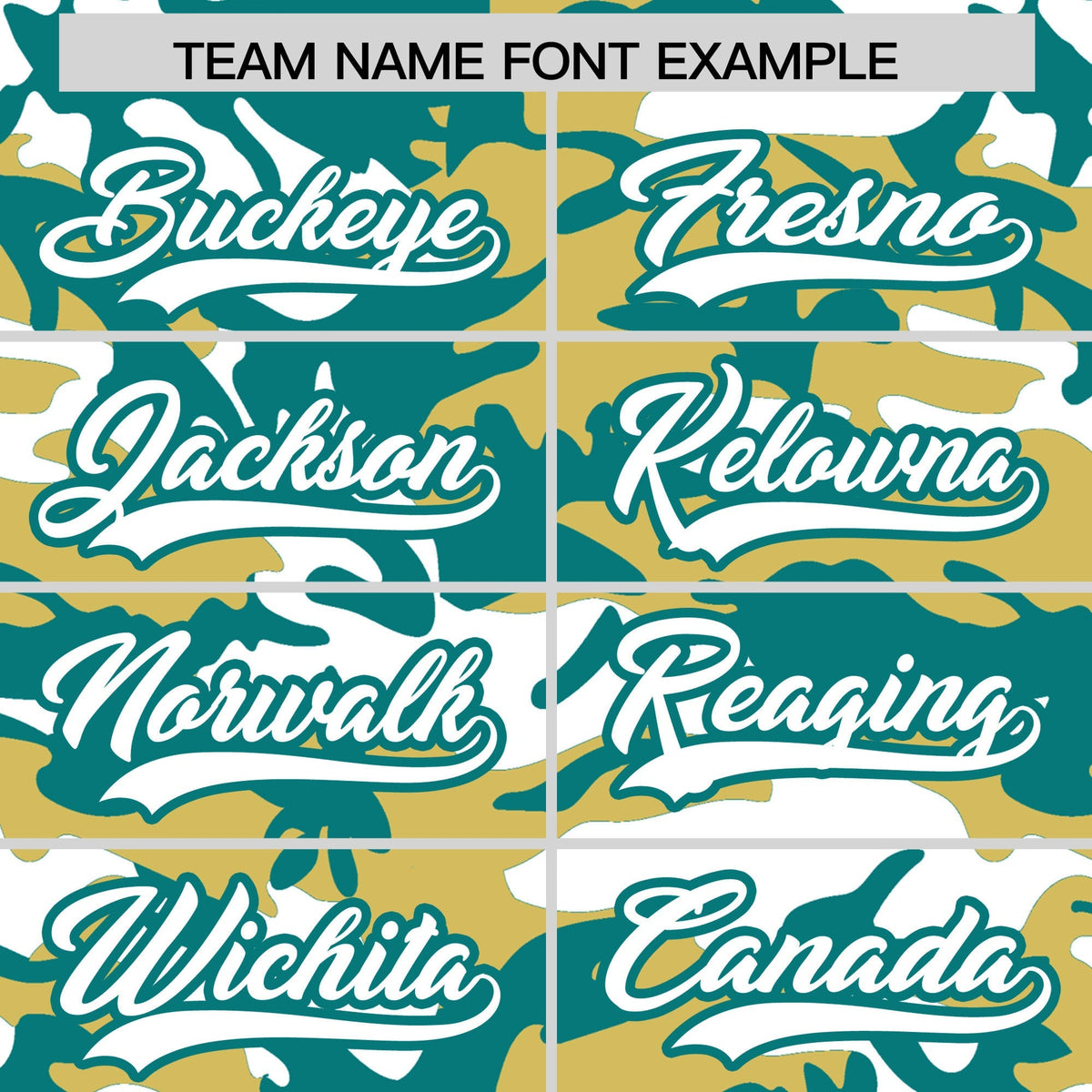 Custom Old Gold Teal White Camo Gradient Fashion Baseball Jersey | Perfect for Training,Sublimation Printed &amp; Stitched,Add Name and Numbern,Perfect for Teams | KXKSHOP