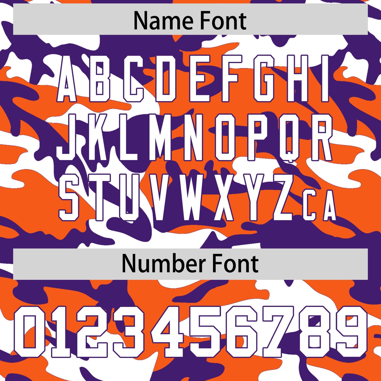 Custom Orange Purple White Camo Gradient Fashion Baseball Jersey | Perfect for Training,Sublimation Printed & Stitched,Add Name and Numbern,Perfect for Teams | KXKSHOP