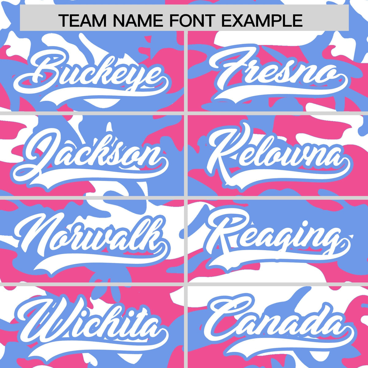Custom Pink Light Blue White Camo Gradient Fashion Baseball Jersey | Perfect for Training,Sublimation Printed &amp; Stitched,Add Name and Numbern,Perfect for Teams | KXKSHOP
