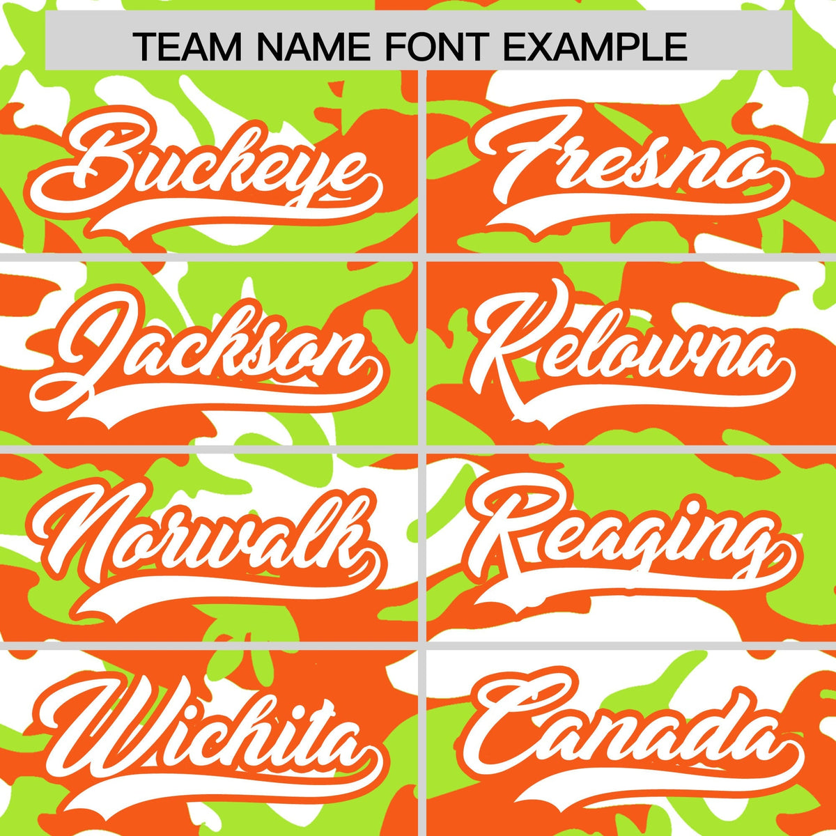 Custom Neon Green Orange White Camo Gradient Fashion Baseball Jersey | Perfect for Training,Sublimation Printed & Stitched,Add Name and Numbern,Perfect for Teams | KXKSHOP