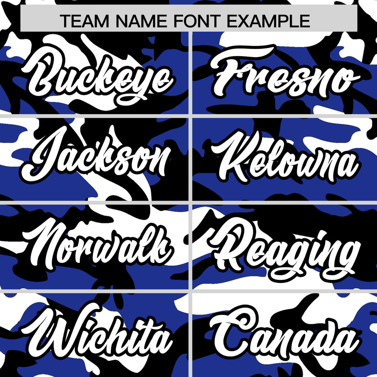 Custom Royal Blue Black White Camo Gradient Fashion Baseball Jersey | Perfect for Training,Sublimation Printed &amp; Stitched,Add Name and Numbern,Perfect for Teams | KXKSHOP