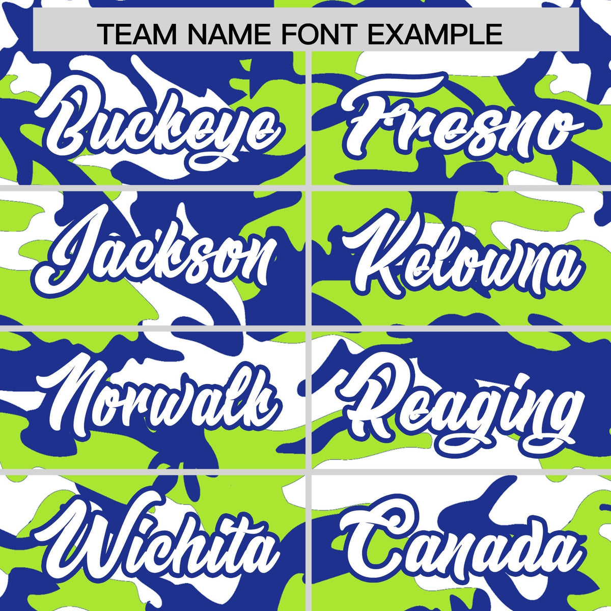 Custom Neon Green Royal Blue White Camo Gradient Fashion Baseball Jersey | Perfect for Training,Sublimation Printed &amp; Stitched,Add Name and Numbern,Perfect for Teams | KXKSHOP