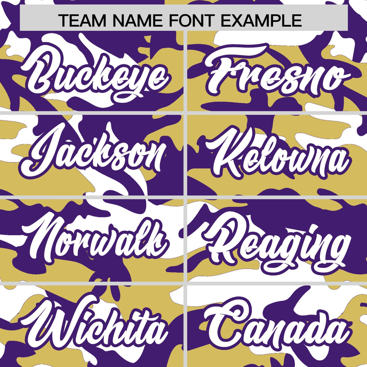Custom Old Gold Purple White Camo Gradient Fashion Baseball Jersey | Perfect for Training,Sublimation Printed &amp; Stitched,Add Name and Numbern,Perfect for Teams | KXKSHOP