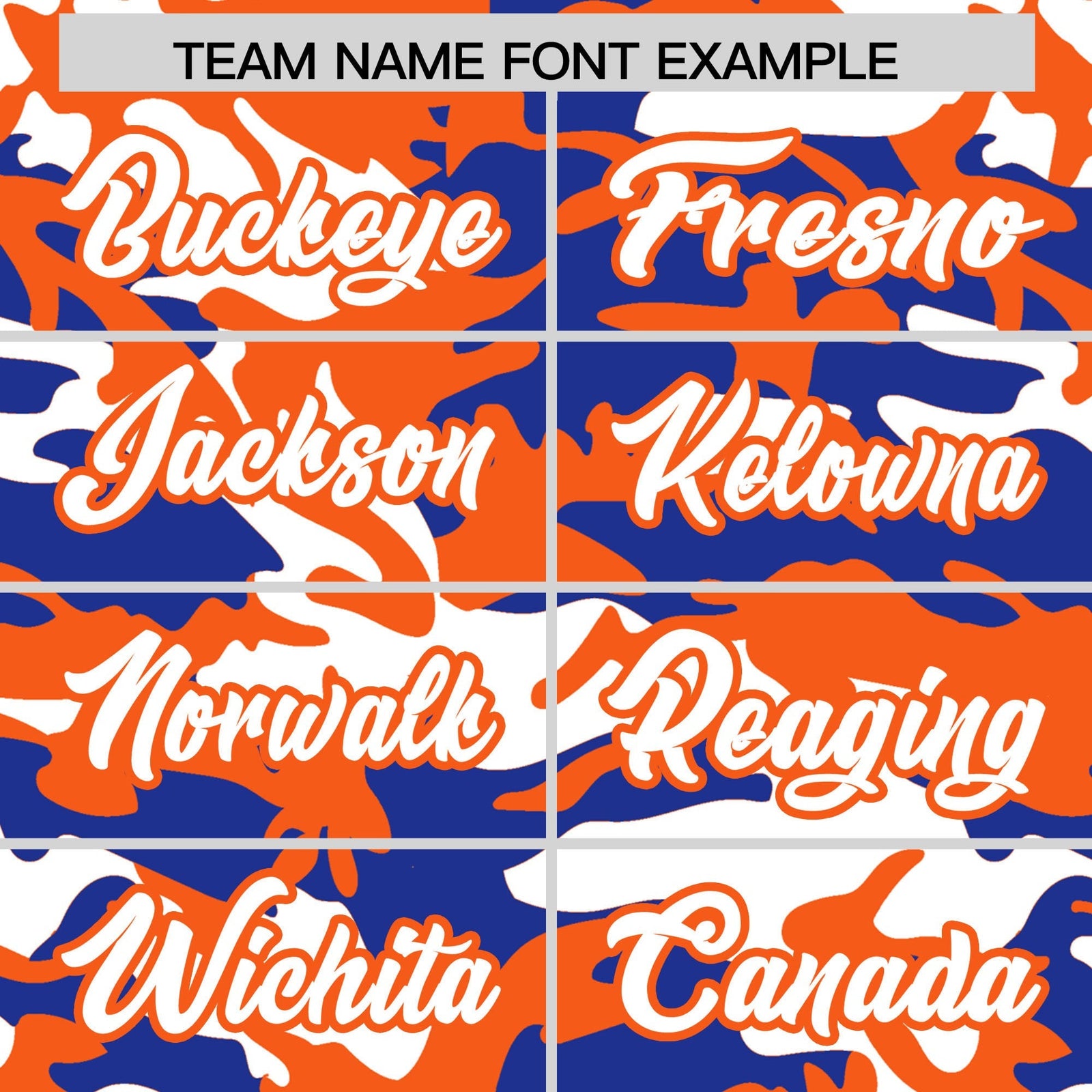 Custom Royal Blue Orange White Camo Gradient Fashion Baseball Jersey | Perfect for Training,Sublimation Printed & Stitched,Add Name and Numbern,Perfect for Teams | KXKSHOP