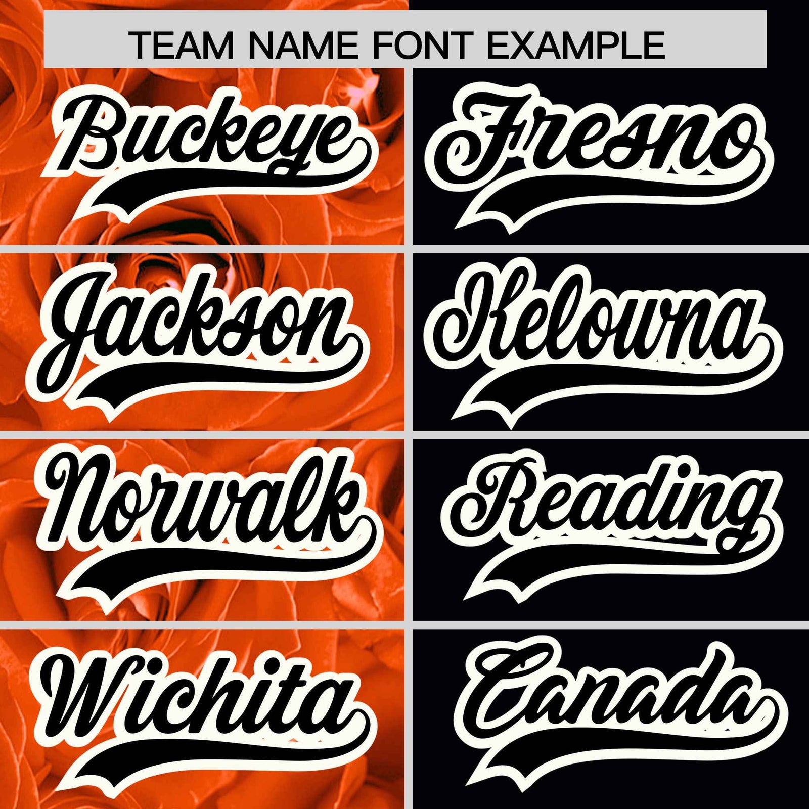 Custom Orange Black Split Rose Print Authentic Baseball Jersey