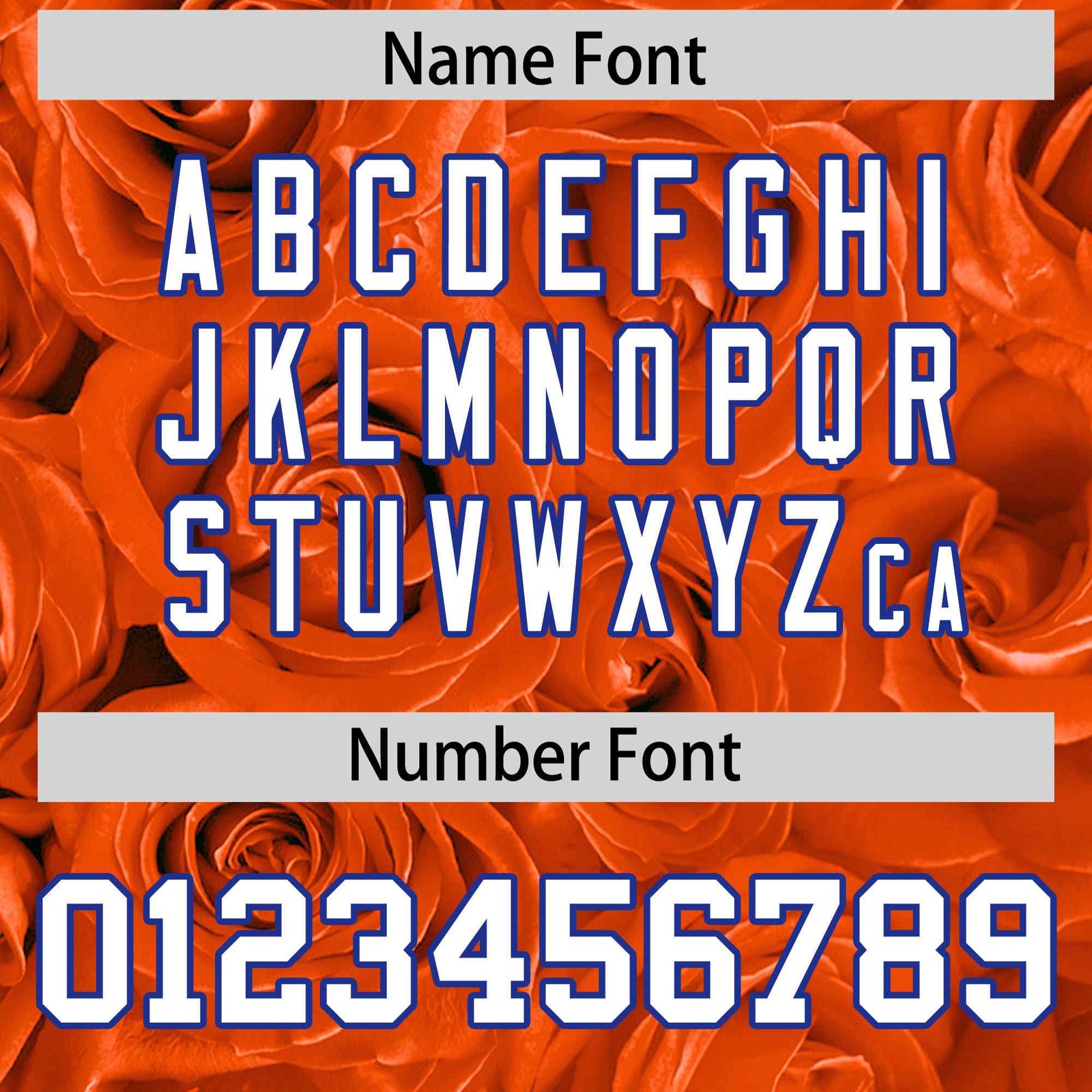 Custom Orange Royal Split Rose Print Authentic Baseball Jersey