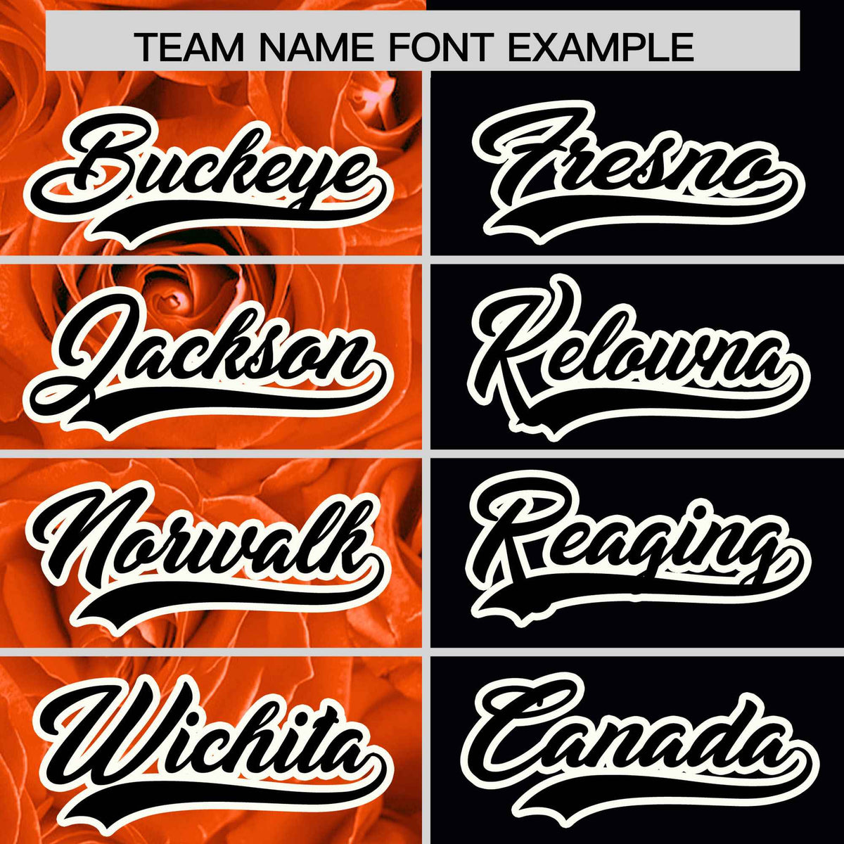 Custom Orange Black Split Rose Print Authentic Baseball Jersey