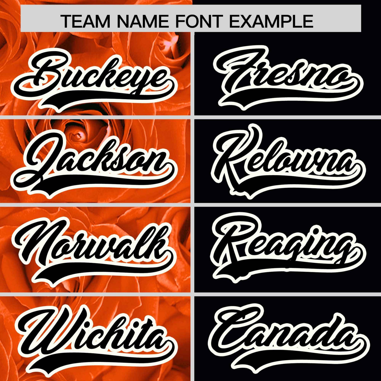 Custom Orange Black Split Rose Print Authentic Baseball Jersey