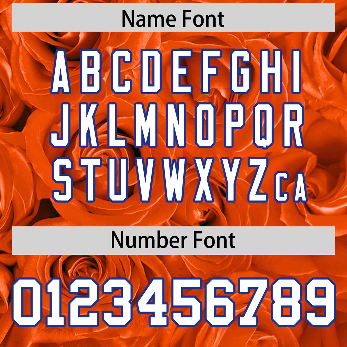 Custom Orange Royal Split Rose Print Authentic Baseball Jersey