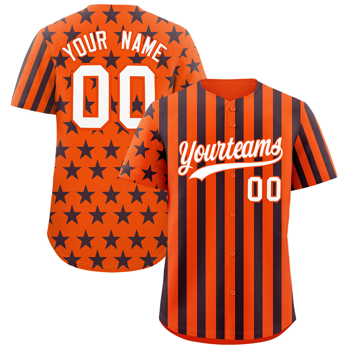 Custom Orange Navy White American Flag Graffiti Pattern Baseball Jersey| KXKSHOP