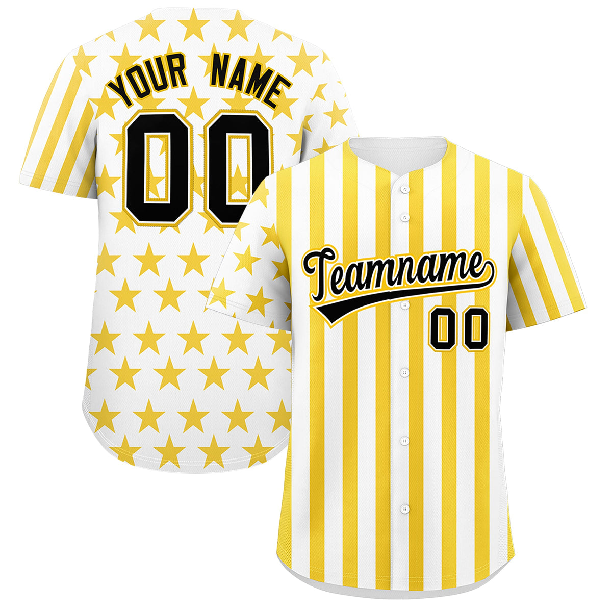 Custom White Gold American Flag Graffiti Pattern Baseball Jersey| KXKSHOP