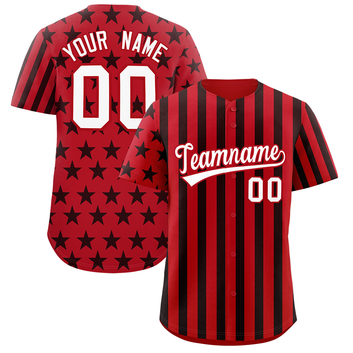 Custom Red Black American Flag Graffiti Pattern Baseball Jersey| KXKSHOP