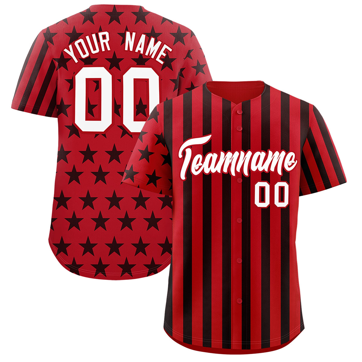 Custom Red Black American Flag Graffiti Pattern Baseball Jersey| KXKSHOP