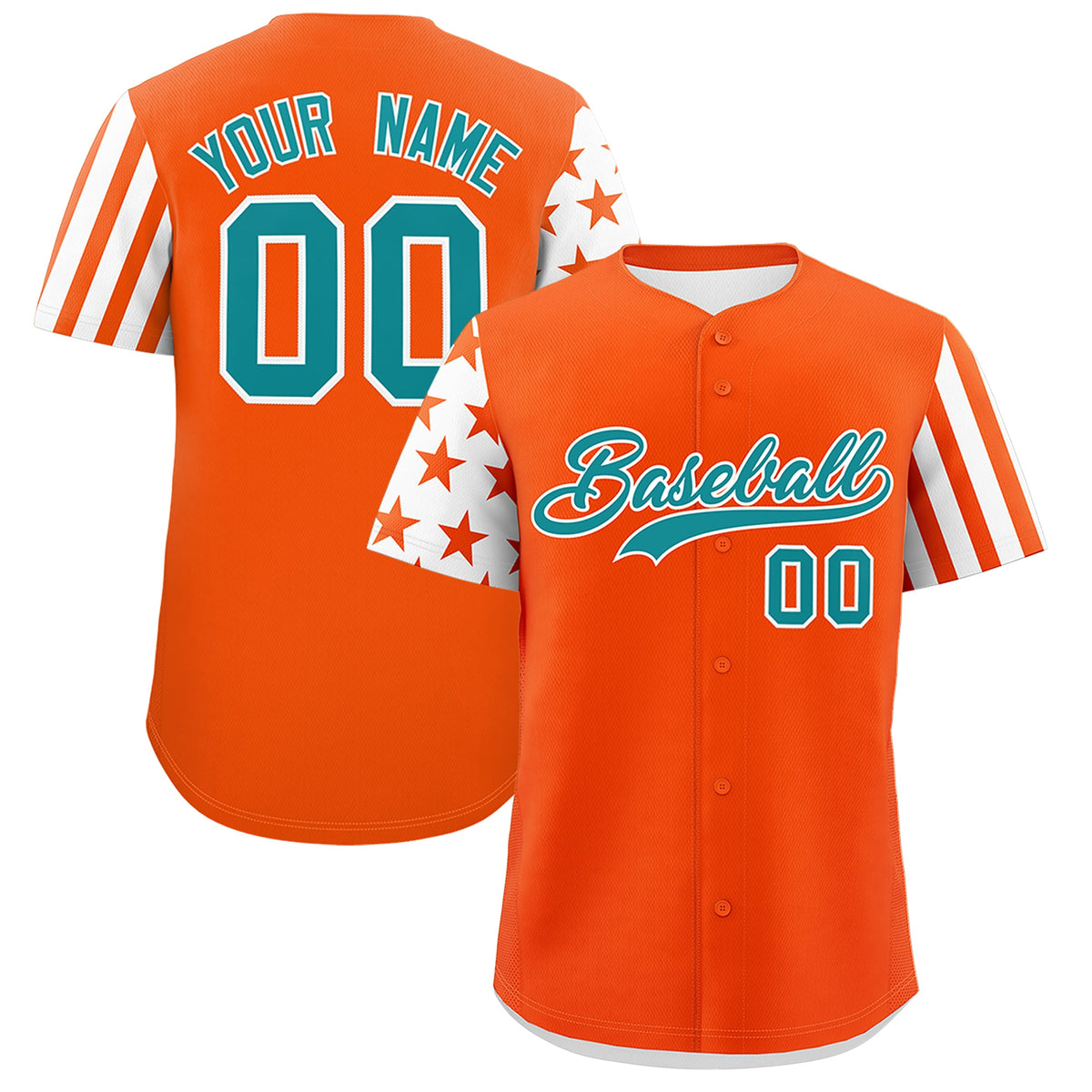 Custom Orange White American Flag Raglan Sleeves Baseball Jersey| KXKSHOP