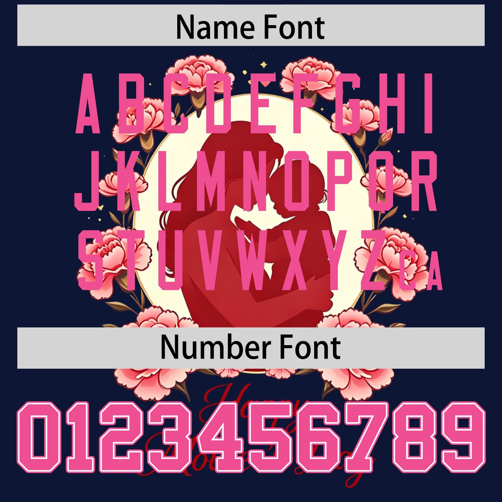 Custom Navy Pink Mother's Day Style Personalization Wrinkle-Resistant Baseball Jersey| KXKSHOP