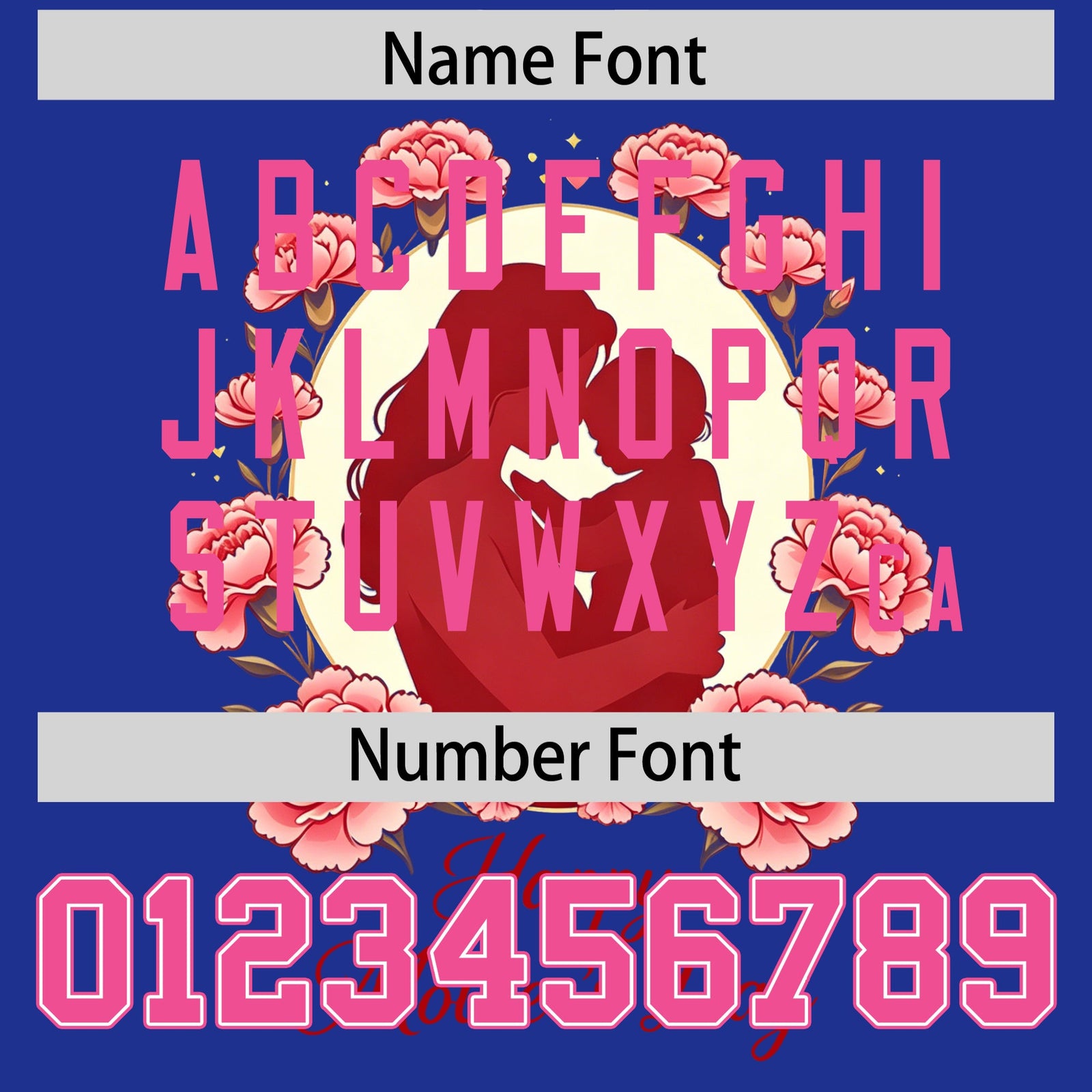 Custom Royal Blue Pink Mother's Day Style Personalization Breathable Baseball Jersey| KXKSHOP