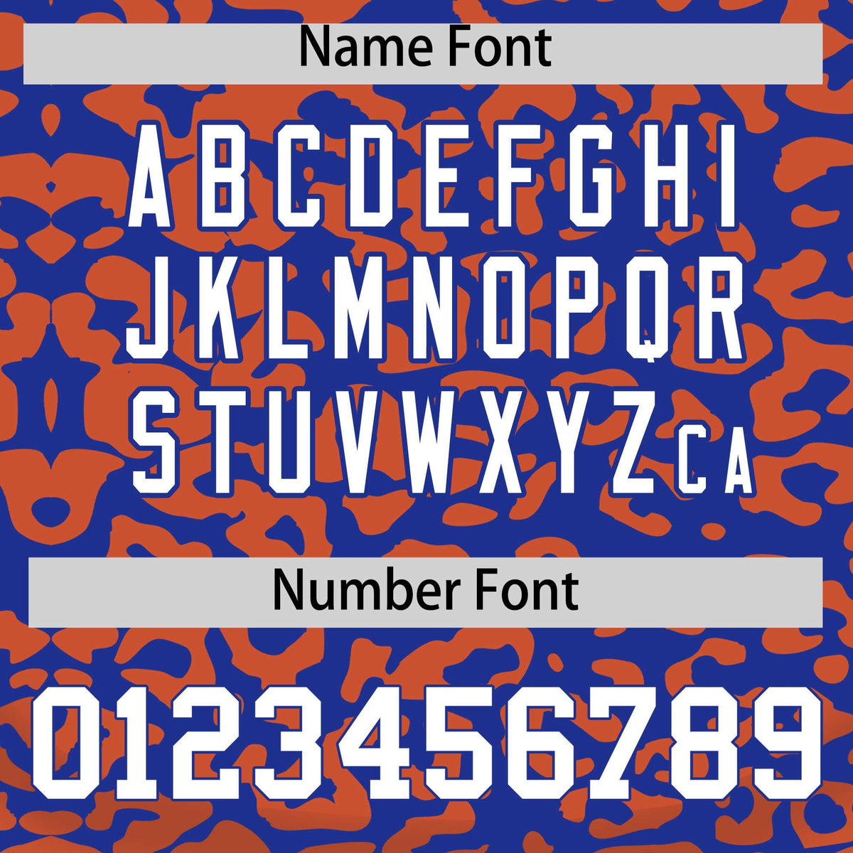 Custom Royal Orange Leopard Print Pattern Authentic Baseball Jersey