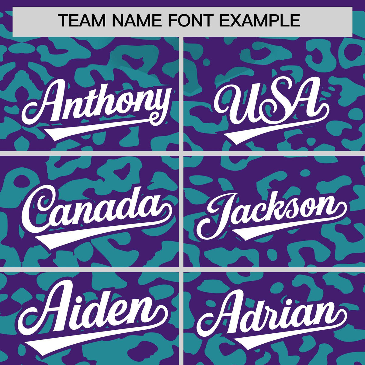 Custom Purple Aqua Leopard Print Pattern Authentic Baseball Jersey
