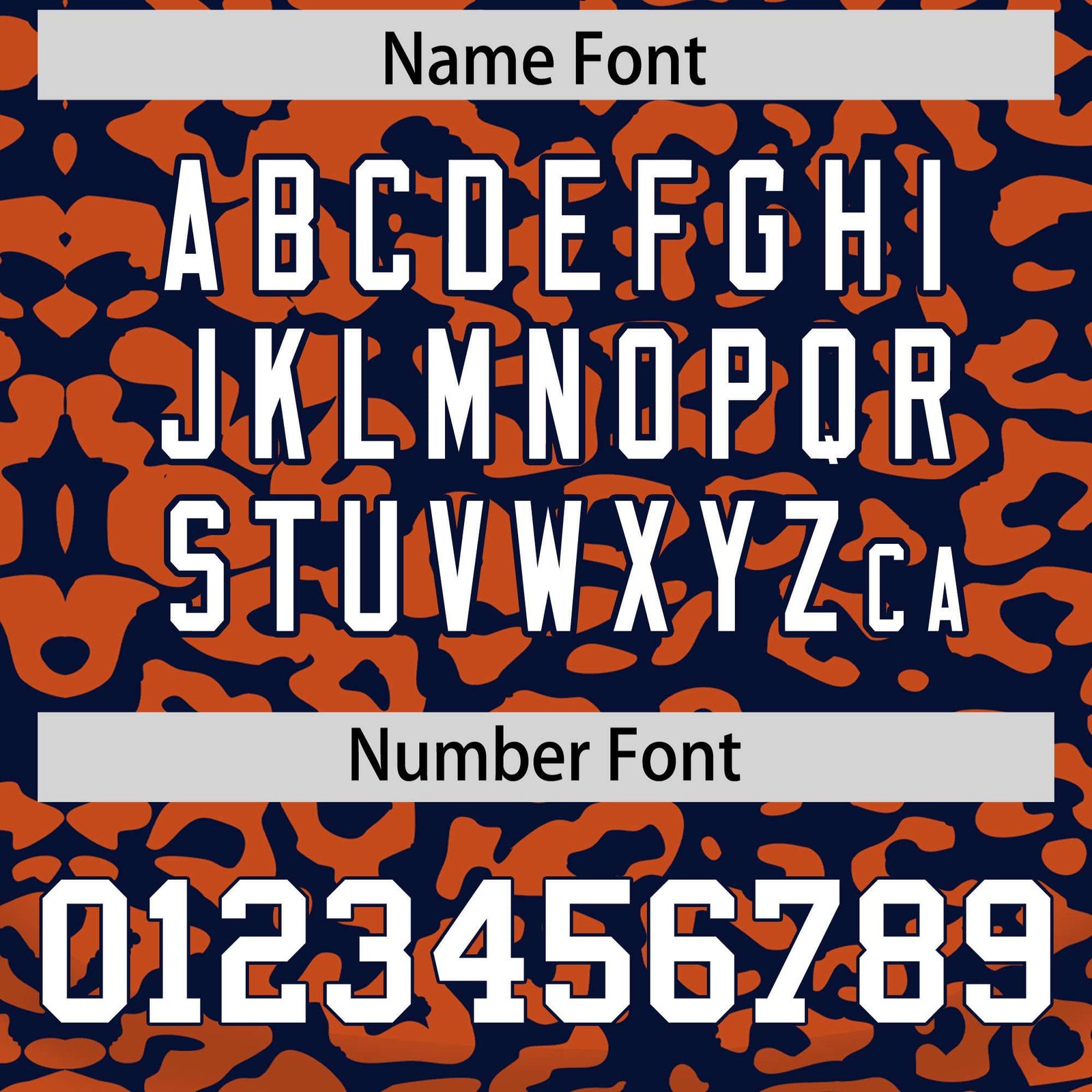 Custom Navy Orange Leopard Print Pattern Authentic Baseball Jersey