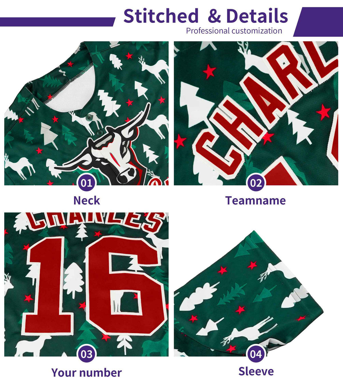 Custom Kelly Green Red Leopard Print Pattern Authentic Baseball Jersey