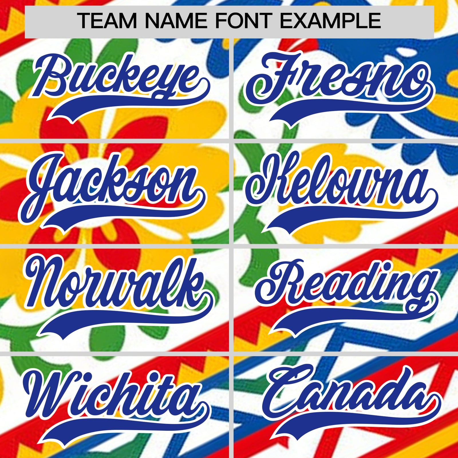 Custom White Royal Blue Graffiti Pattern Mexican style Stretch Fabric Baseball Jersey| KXKSHOP