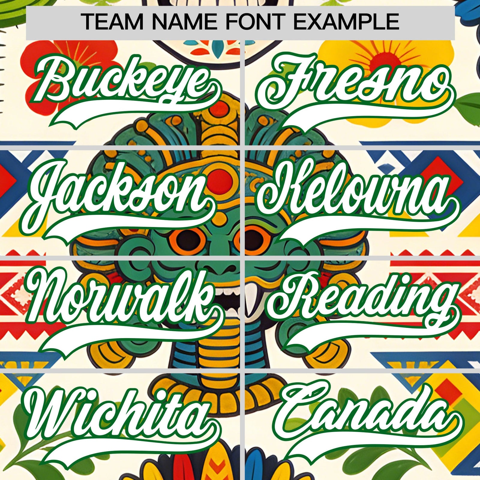 Custom White Kelly Green Graffiti Pattern Mexican style Stretch Fabric Baseball Jersey| KXKSHOP