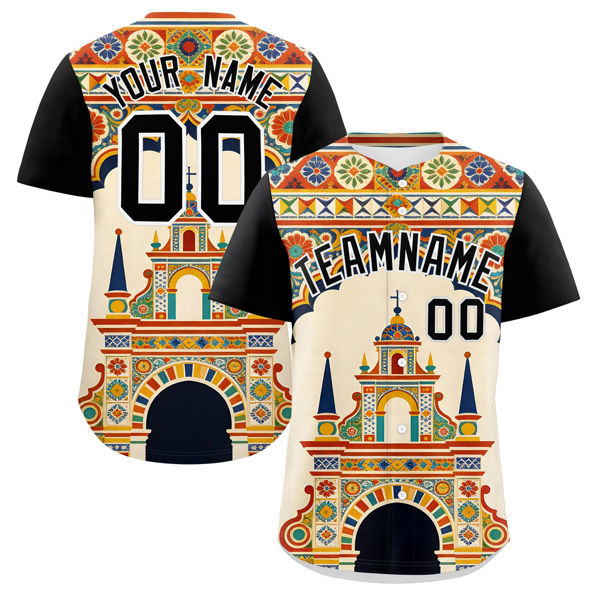Custom Black White Graffiti Pattern Mexican style Stretch Fabric Baseball Jersey| KXKSHOP