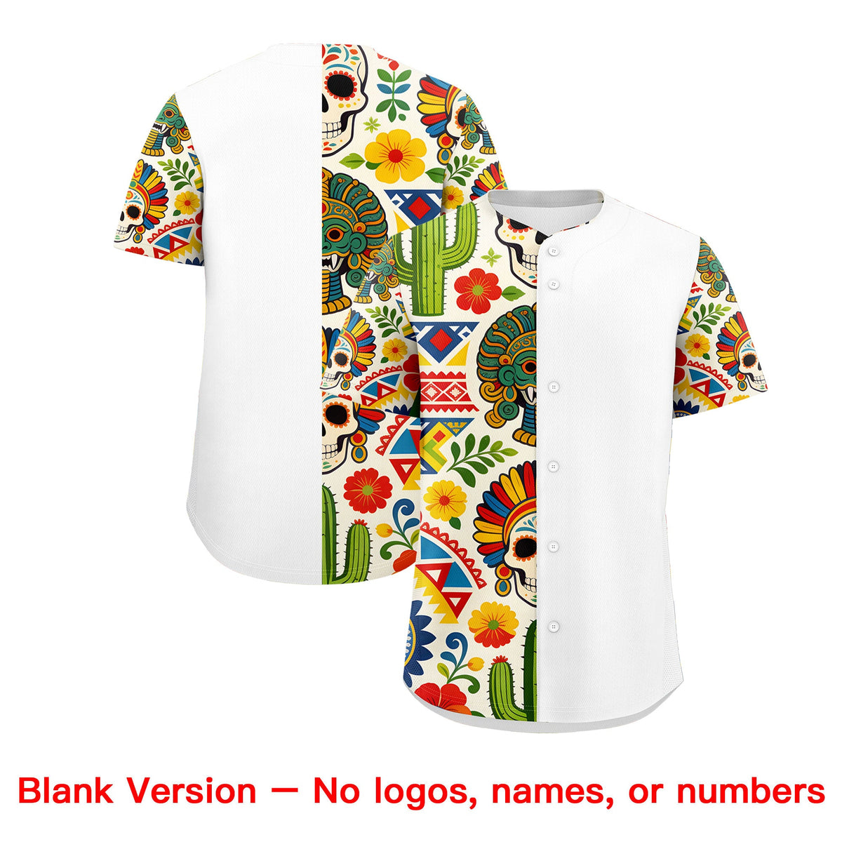 Custom White Kelly Green Gold Graffiti Pattern Mexican style Stretch Fabric Baseball Jersey| KXKSHOP