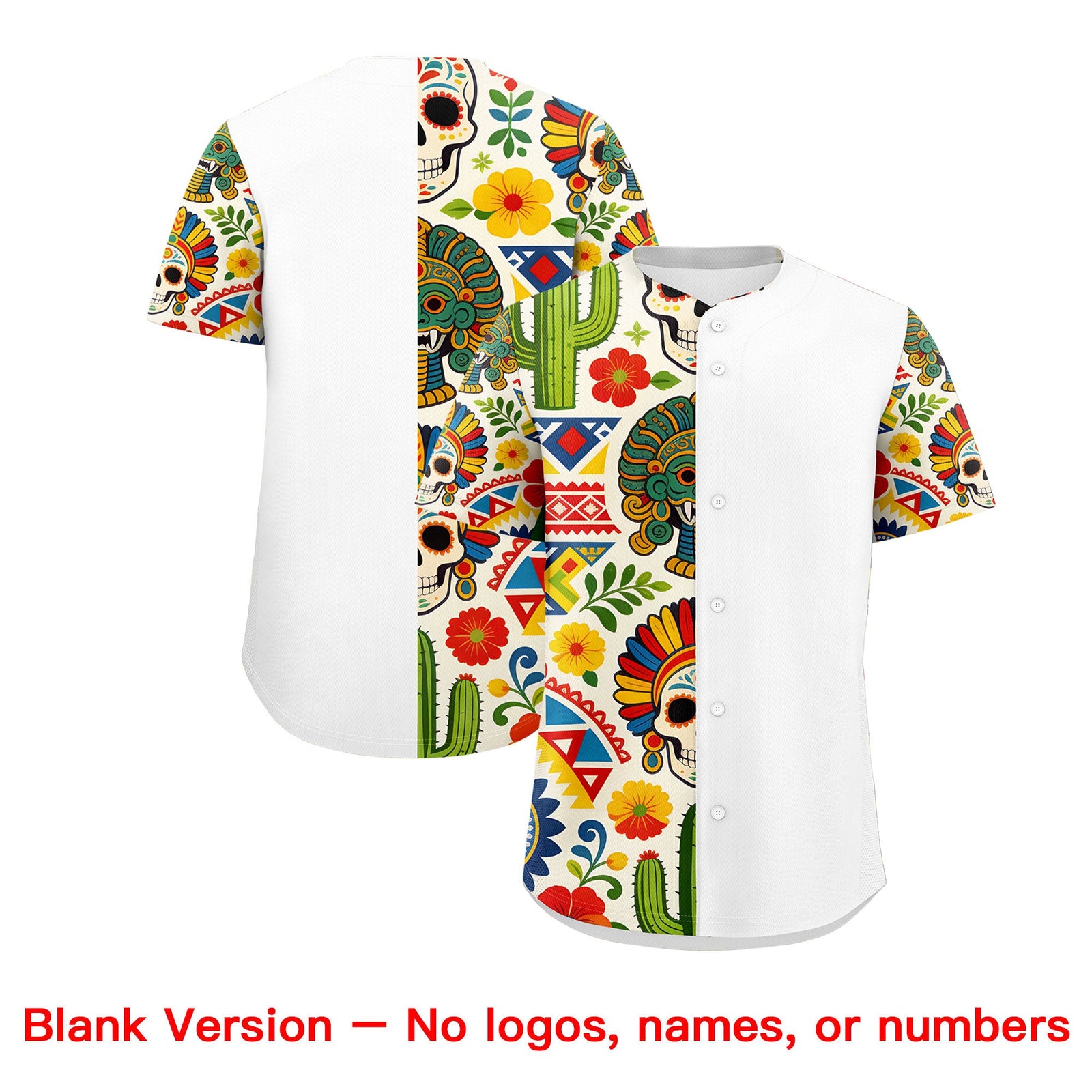 Custom White Kelly Green Gold Graffiti Pattern Mexican style Stretch Fabric Baseball Jersey| KXKSHOP
