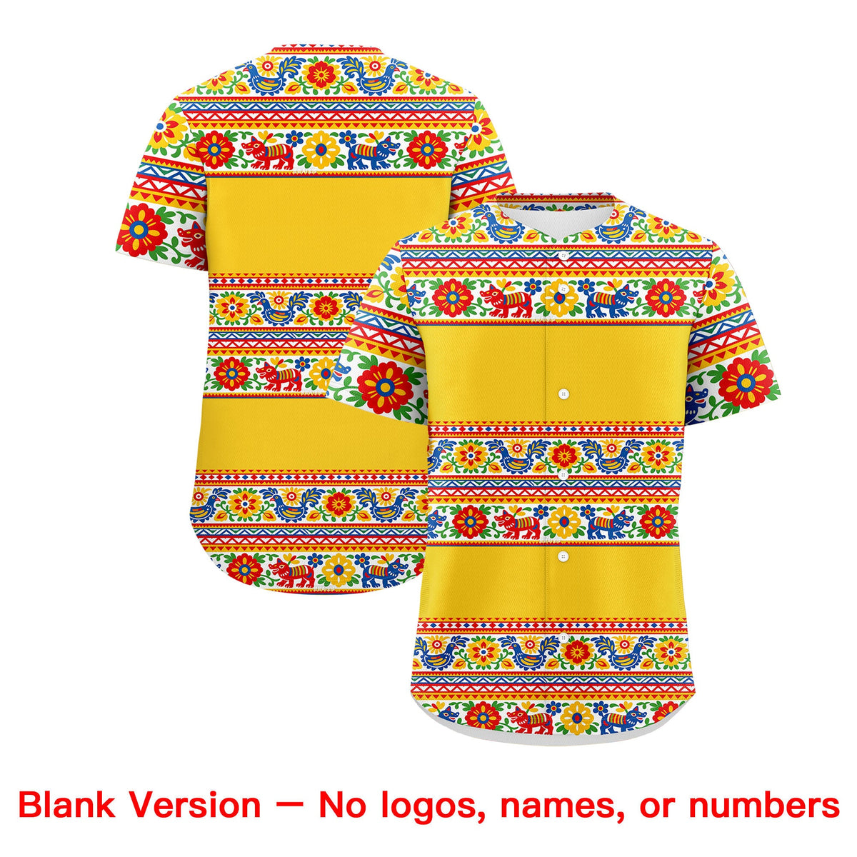 Custom Gold Red White Graffiti Pattern Mexican style Stretch Fabric Baseball Jersey| KXKSHOP