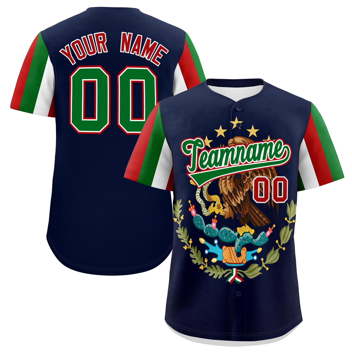 Custom Kelly Green Graffiti Pattern Mexican style Stretch Fabric Baseball Jersey| KXKSHOP