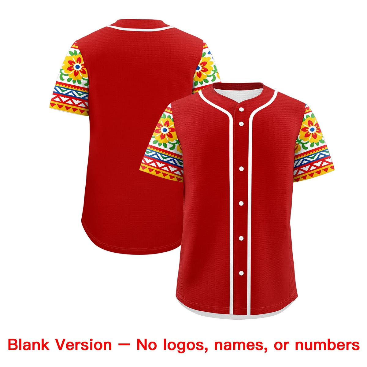 Custom Red Kelly Green Gold Graffiti Pattern Mexican style Stretch Fabric Baseball Jersey| KXKSHOP