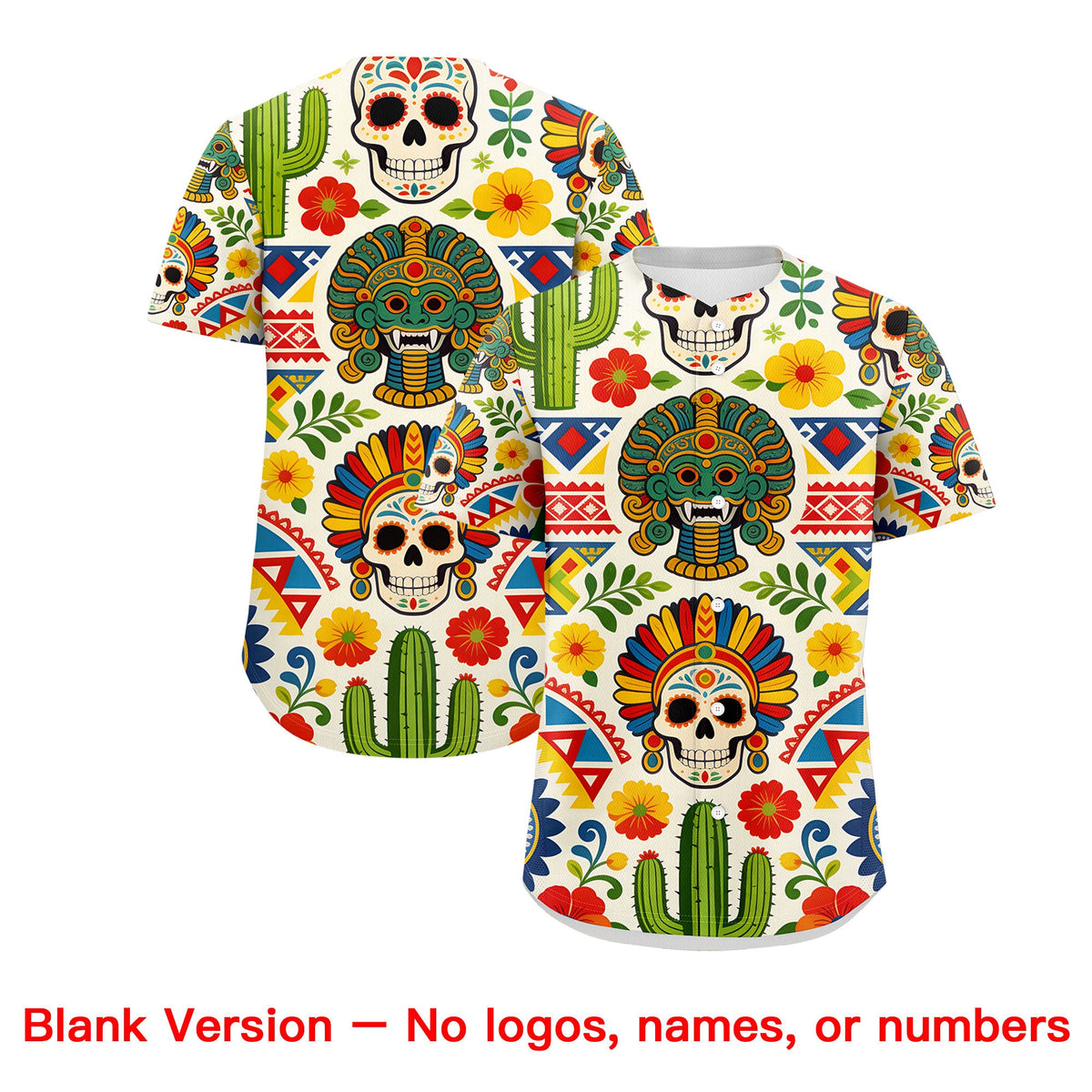 Custom White Kelly Green Graffiti Pattern Mexican style Stretch Fabric Baseball Jersey| KXKSHOP