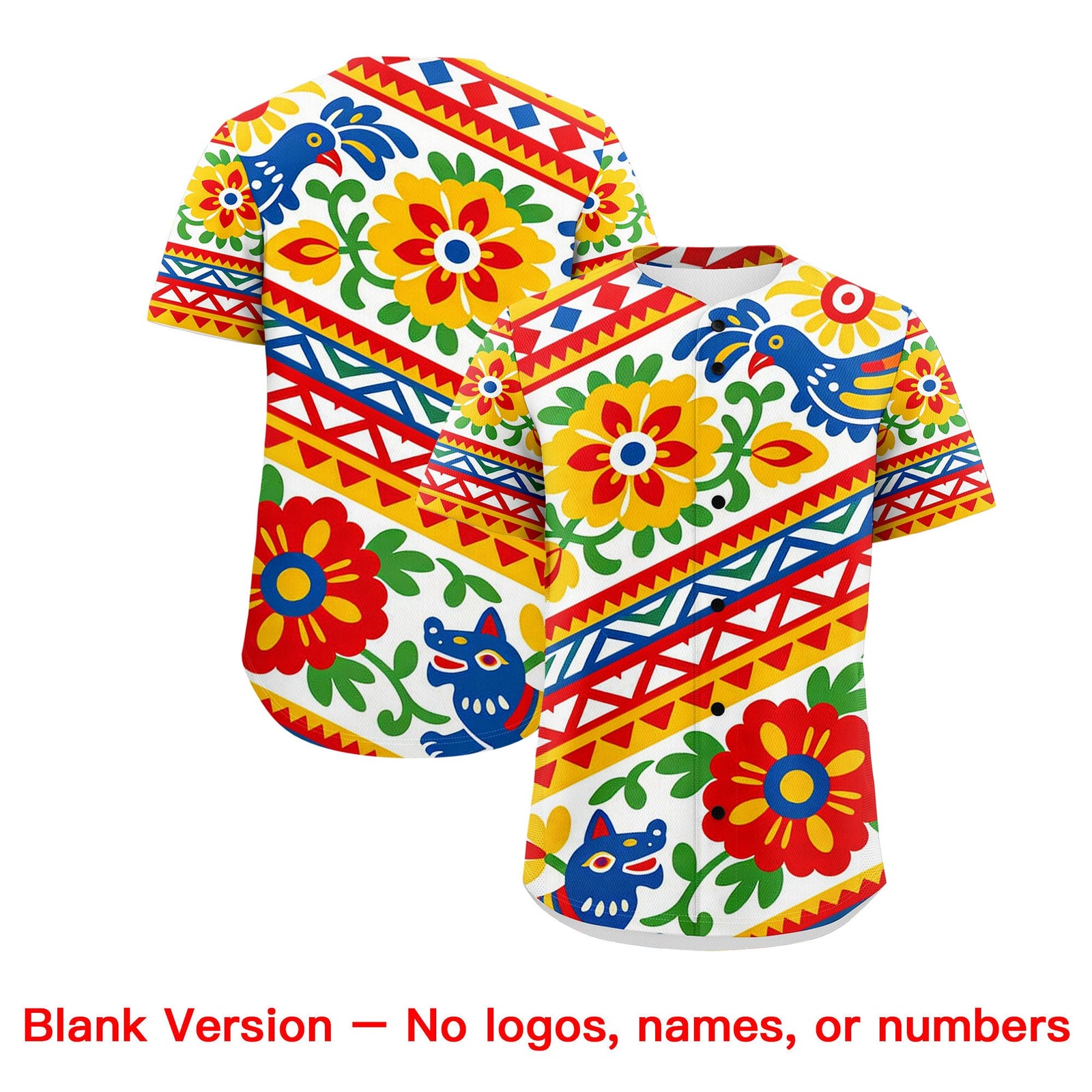 Custom White Royal Blue Graffiti Pattern Mexican style Stretch Fabric Baseball Jersey| KXKSHOP