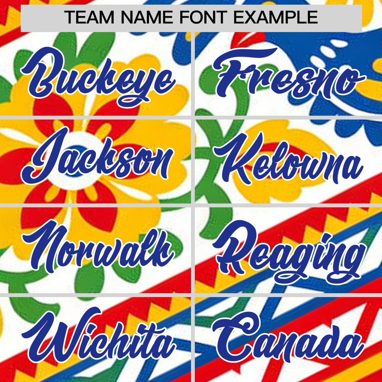 Custom White Royal Blue Graffiti Pattern Mexican style Stretch Fabric Baseball Jersey| KXKSHOP