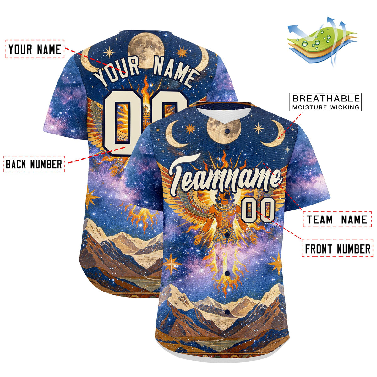 Custom Cream Navy Graffiti Pattern Mexican style Stretch Fabric Baseball Jersey| KXKSHOP