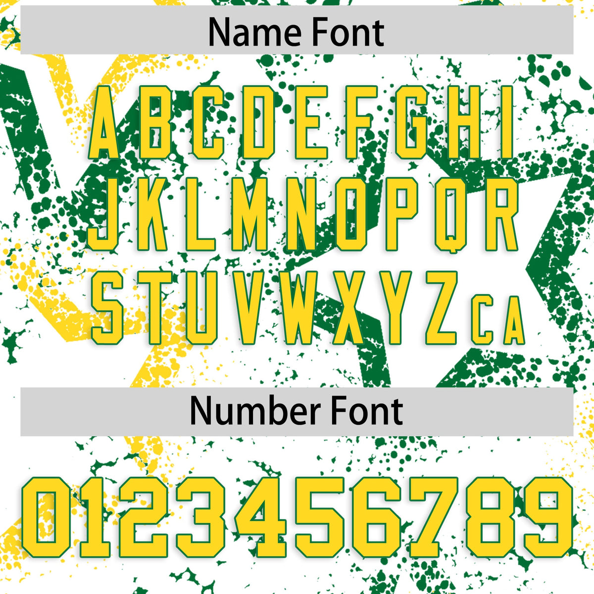 Custom White Kelly Green Gold Star-Shaped Ink Texture Graffiti Pattern Baseball Jersey | Sublimation Printed &amp; Stitched,Add Name and Numbern,Perfect for Parties,Perfect for Training | KXKSHOP