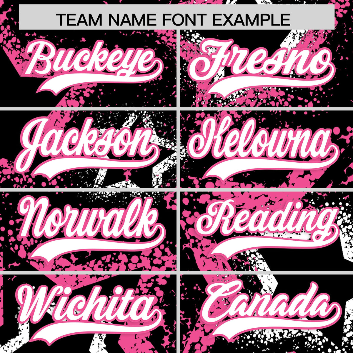 Custom Black White Pink Star-Shaped Ink Texture Graffiti Pattern Baseball Jersey | Sublimation Printed & Stitched,Add Name and Numbern,Perfect for Parties,Perfect for Training | KXKSHOP