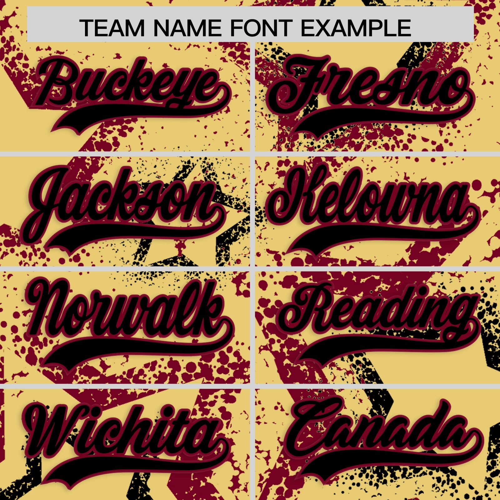 Custom Khaki Black Crimson Star-Shaped Ink Texture Graffiti Pattern Baseball Jersey | Sublimation Printed & Stitched,Add Name and Numbern,Perfect for Parties,Perfect for Training | KXKSHOP