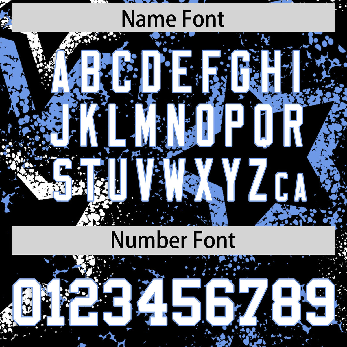 Custom Black White Light Blue Star-Shaped Ink Texture Graffiti Pattern Baseball Jersey | Sublimation Printed & Stitched,Add Name and Numbern,Perfect for Parties,Perfect for Training | KXKSHOP